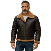 B3 Aviator Real Sheepskin Flying Jacket Oxford Dark