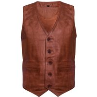 Infinity Leather Men's Classic Leather Waistcoat-Chester in Tan | Size: 4XL