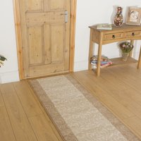 runrug Hallway Carpet Runner Rug - Soft & Comfy, 9mm - 'Baroque' in Ivory | Size: 70 cm x 270 cm