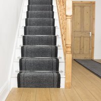 runrug Stair Runner Carpet - Durable, Non-Slip, 7mm - 'Inca' in Grey | Size: 80 cm x 630 cm