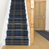 runrug Stair Runner Carpet for Staircases - Soft & Comfy, 9mm - 'Tartan' in Blue | Size: 60 cm x 600 cm