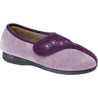 Sleepers Women's Gemma Touch Fastening Embroidered Slippers in Purple | Size: 5