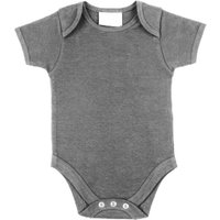 Larkwood Boy's Short Sleeved Body Suit With Envelope Neck Opening in Grey | Size: 12-18 m