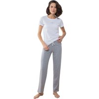 Towel City Women's Pyjama T-Shirt & Bottoms Set in Off-White | Size: XS