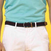 & Two Stripe Braid Stretch Belt