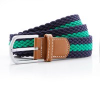 & Two Stripe Braid Stretch Belt Mid