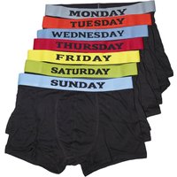 Universal Textiles Men's Days Of The Week Boxer Shorts Underwear (Pack Of 7) in Black | Size: Small