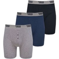 D555 Men's London Driver Kingsize Boxer Shorts (Pack Of 3) in Black | Size: 4XL