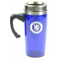 Chelsea FC Official Football Travel Mug in Mid Blue