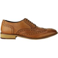 Roamers Men's Leather Brogue Oxford Shoes in Tan | Size: 9