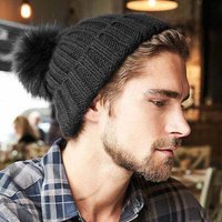 Verbier Fur Pom Pom Chunky Beanie