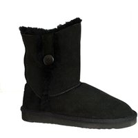 Eastern Counties Leather Women's Lacey Sheepskin Button Boots in Black | Size: 7