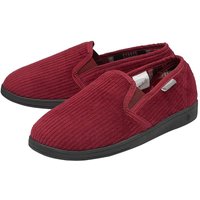 Dunlop Men's Tartan Lined Slippers With Memory Foam in Burgundy | Size: 12