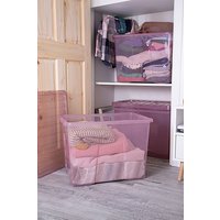 Crystal 4 x Stackable Plastic Storage Boxes Lids