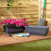 Wham Bell Pot 47cm Rectangular Plastic Trough in Grey