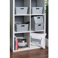 Wham Studio 5 x 11.5L Rectangular Plastic Storage Baskets Grey