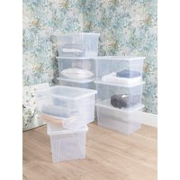 Crystal 10 x Stackable Plastic Storage Boxes Lids