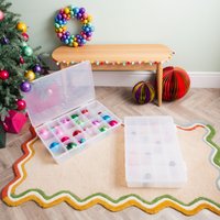Wham Festive 2x Extra Large Christmas Bauble Storage Boxes in Clear