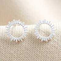 Dotted Sun Sterling Stud Earrings