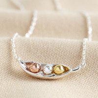 Lisa Angel Women's Three Peas in a Pod Silver Necklace