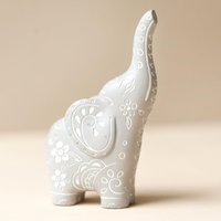 Lisa Angel Women's Ceramic Grey Elephant Ring Holder in Light Grey