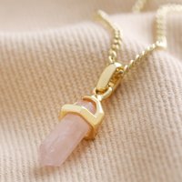 Lisa Angel Women's Rose Quartz Crystal Point Pendant Necklace in Gold