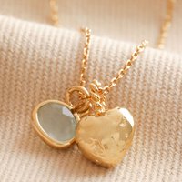Lisa Angel Women's Heart & Moonstone Pendant Necklace in Gold