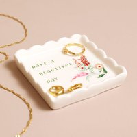 Lisa Angel Women's White Beautiful Day Square Trinket Dish