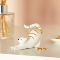Lisa Angel Women's White Stretching Cat Ring Holder