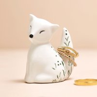 Lisa Angel Women's Ceramic White Fox Ring Holder