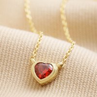 Stone Heart Pendant Necklace Gold