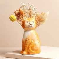 Lisa Angel Women's Tigger the Orange Cat Vase in Burnt Orange