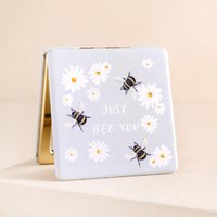 Lisa Angel Women's Just Bee You' Blue Daisy Compact Mirror in Pale Blue