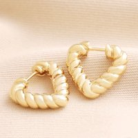 Lisa Angel Women's Twisted Rope Creole Heart Hoop Earrings in Gold