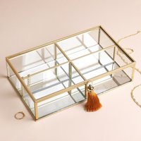 Lisa Angel Women's Large Glass Jewellery Box in Gold in Natural