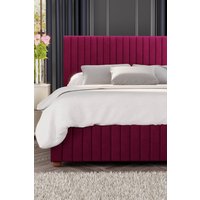 Laurence Llewelyn-Bowen Estella Ottoman Storage Bed in Plush Velvet Fabric, Custom Made in Wine | Size: King