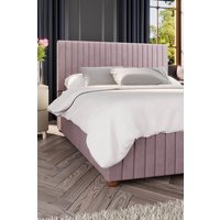 Laurence Llewelyn-Bowen Estella Ottoman Storage Bed in Plush Velvet Fabric, Custom Made in Rose | Size: Small Double