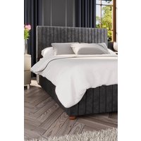 Laurence Llewelyn-Bowen Estella Ottoman Storage Bed in Mirazzi Velvet Fabric, Custom Made in Black | Size: King