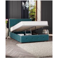 Laurence Llewelyn-Bowen Hesper Ottoman Storage Bed in Plush Velvet Fabric, Custom Made in Emerald | Size: Super King