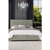 Laurence Llewelyn-Bowen Hesper Ottoman Storage Bed in Plush Velvet Fabric, Custom Made in Duck Egg Blue | Size: Super King