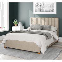 Aspire Grant Upholstered Ottoman Storage Bed, Malham Weave Fabric in Cream | Size: Single
