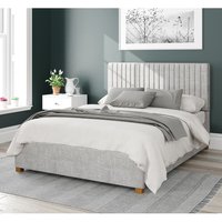 Aspire Grant Upholstered Ottoman Storage Bed, Pure Pastel Cotton Fabric in Grey | Size: Single