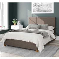 Aspire Garland Upholstered Ottoman Storage Bed, Malham Weave Fabric in Cream | Size: Small Double