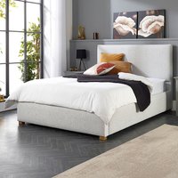 Aspire Bouclé Upholstered Garland Ottoman Bed Frame in Grey | Size: Super King