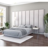 Aspire Large Upholstered Headboard Wall Panel, UK Made in Light Grey