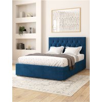 Aspire Olivier Electric Adjustable Bed Upholstered in Plush Velvet Fabric with Pocket Sprung Mattress UK Made in Navy | Size: Double
