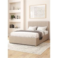 Aspire Grant Electric Adjustable Bed Upholstered in Eire Linen Fabric with Pocket Sprung Mattress UK Made in Natural | Size: Single