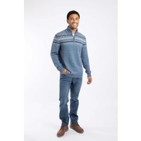 Larner 1 4 Zip Fair Isle Jumper Pale