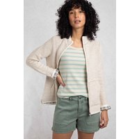 Weird Fish Women's Sontee Full Zip Macaroni Sweatshirt in Cream | Size: 12