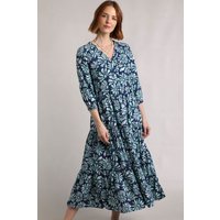 Weird Fish Women's Lainey Printed Seersucker Midi Dress in Aqua | Size: 10